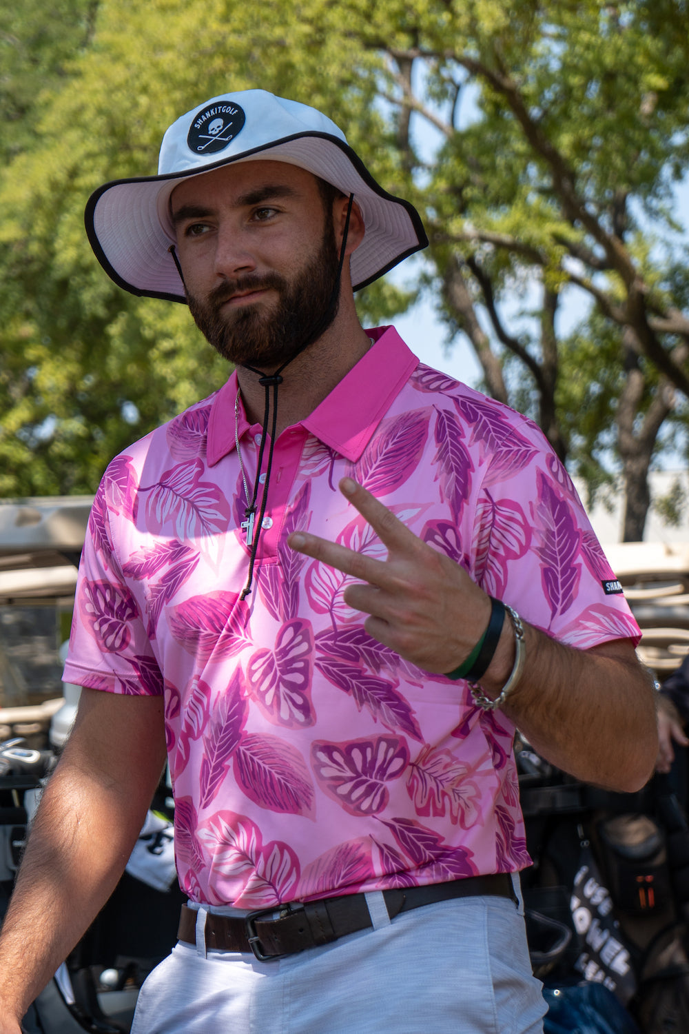 Pink Floral Polo Man Cave And Apparel