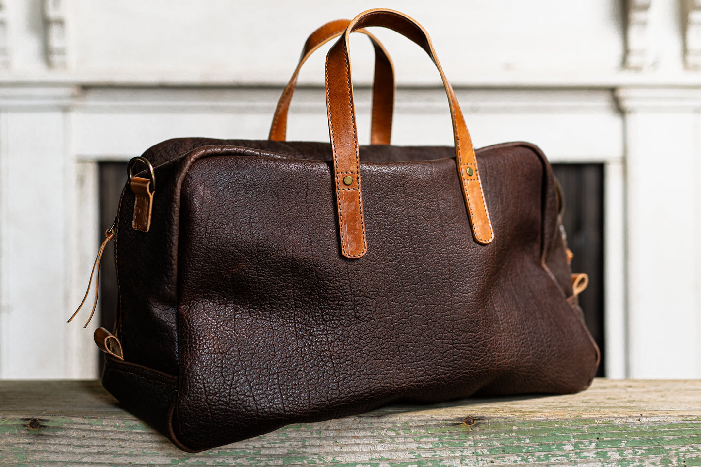 Jack Foster Weekender  | Dark Cognac Shrunken Bison