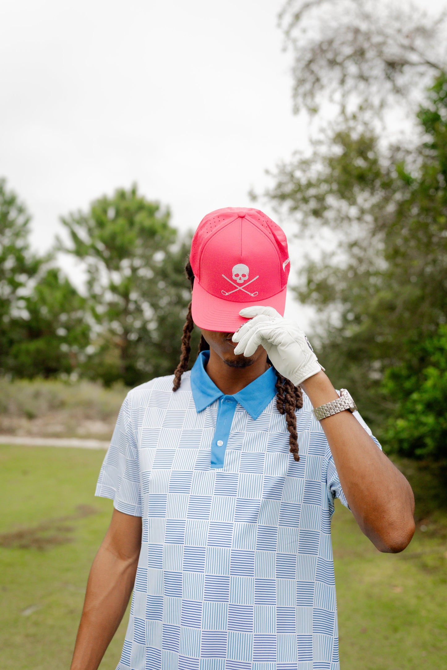 Pink Skull Golf Hat