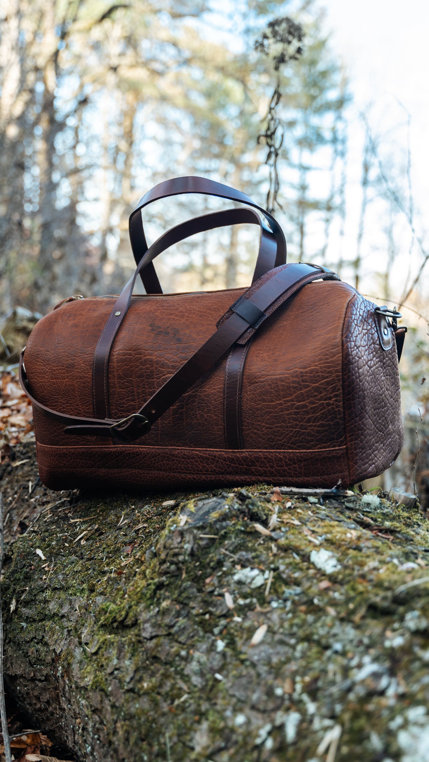 Jack Foster Weekender  | Cognac Shrunken Bison