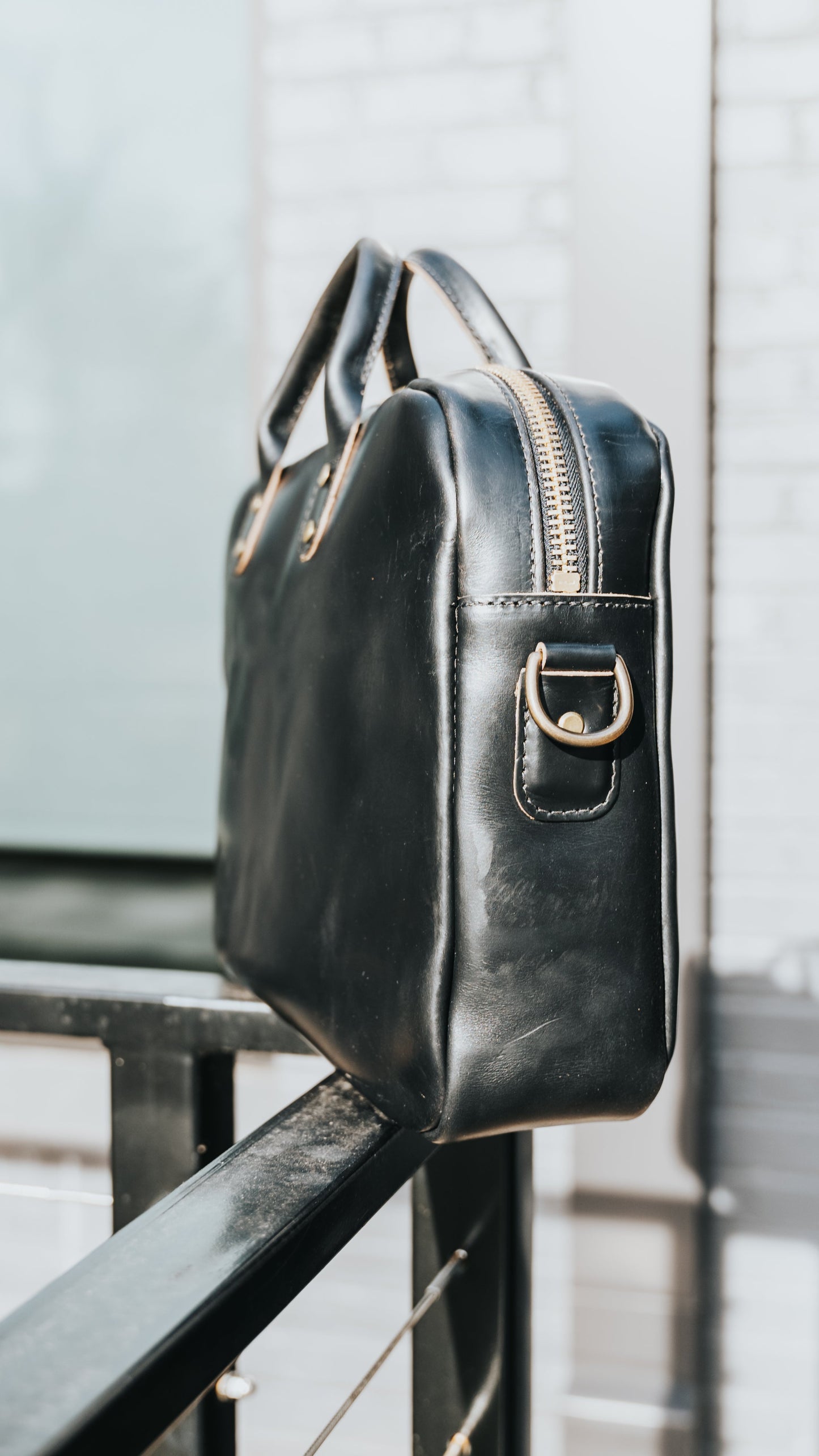 Slim Briefcase in Horween Black Chromexcel