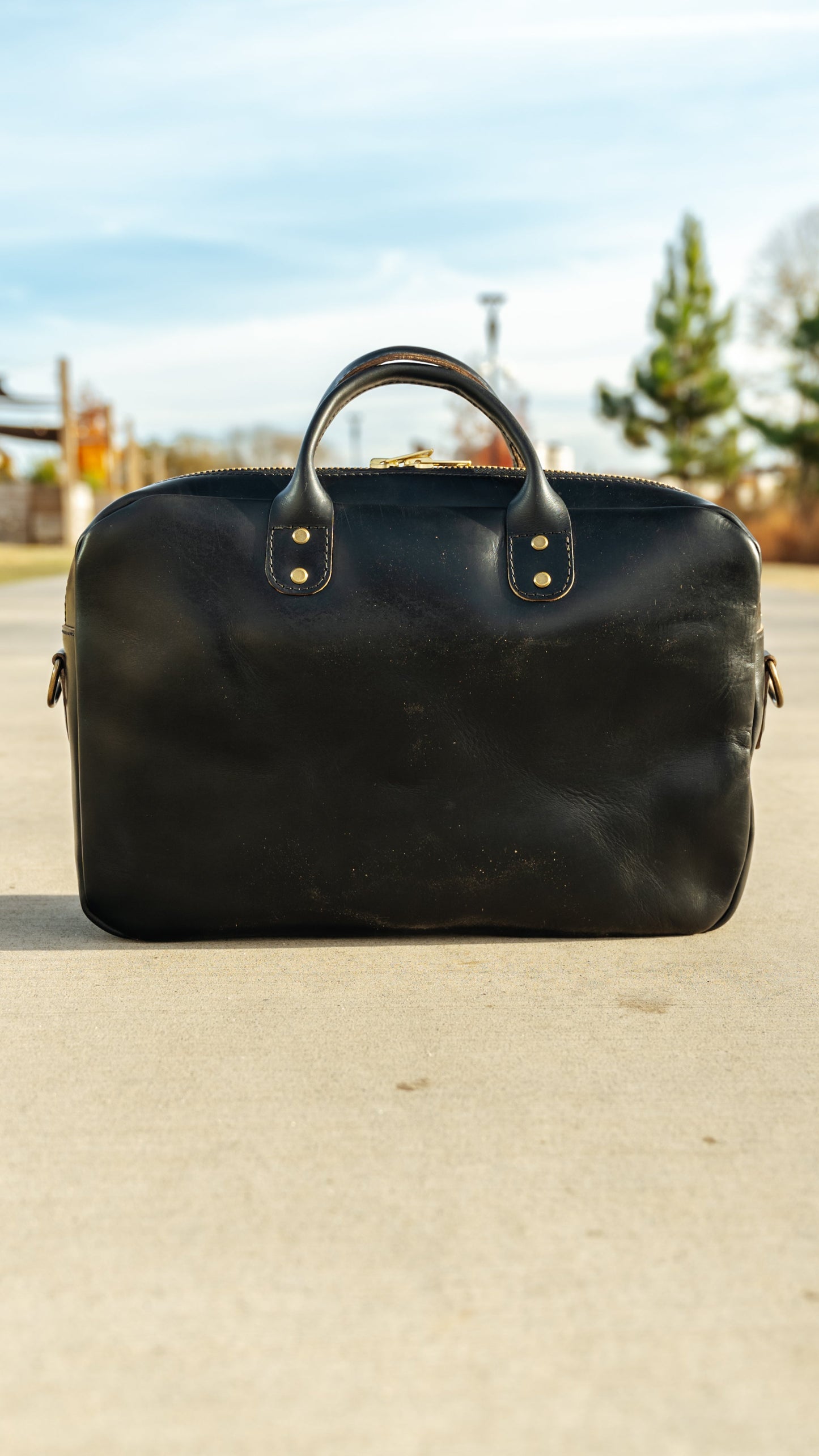 Slim Briefcase in Horween Black Chromexcel