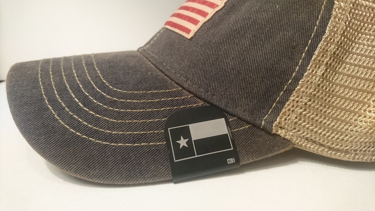 Hat clip Brim-it Texas Flag Black and white