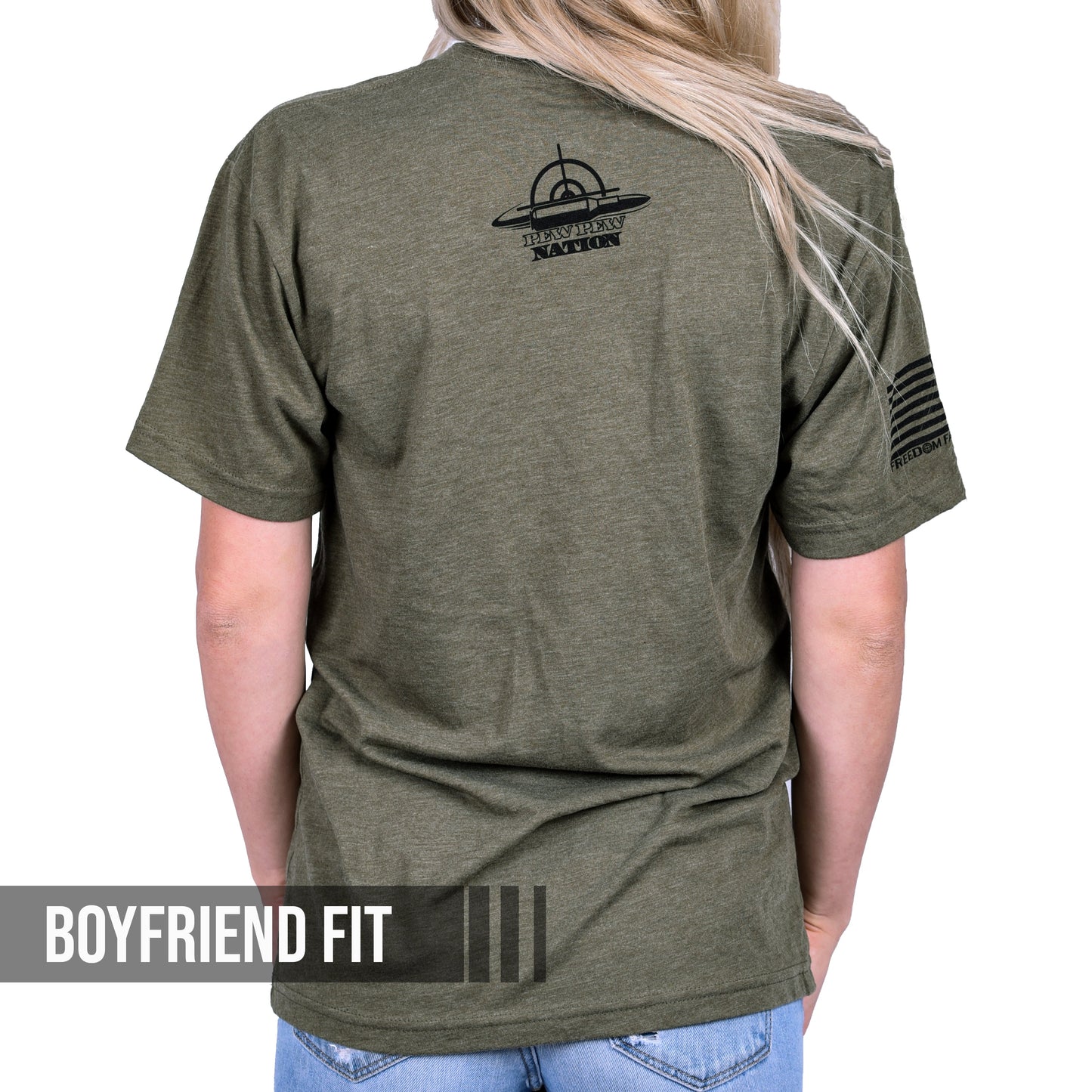 Women's Red, White & Pew Patriotic Boyfriend Fit T-Shirt