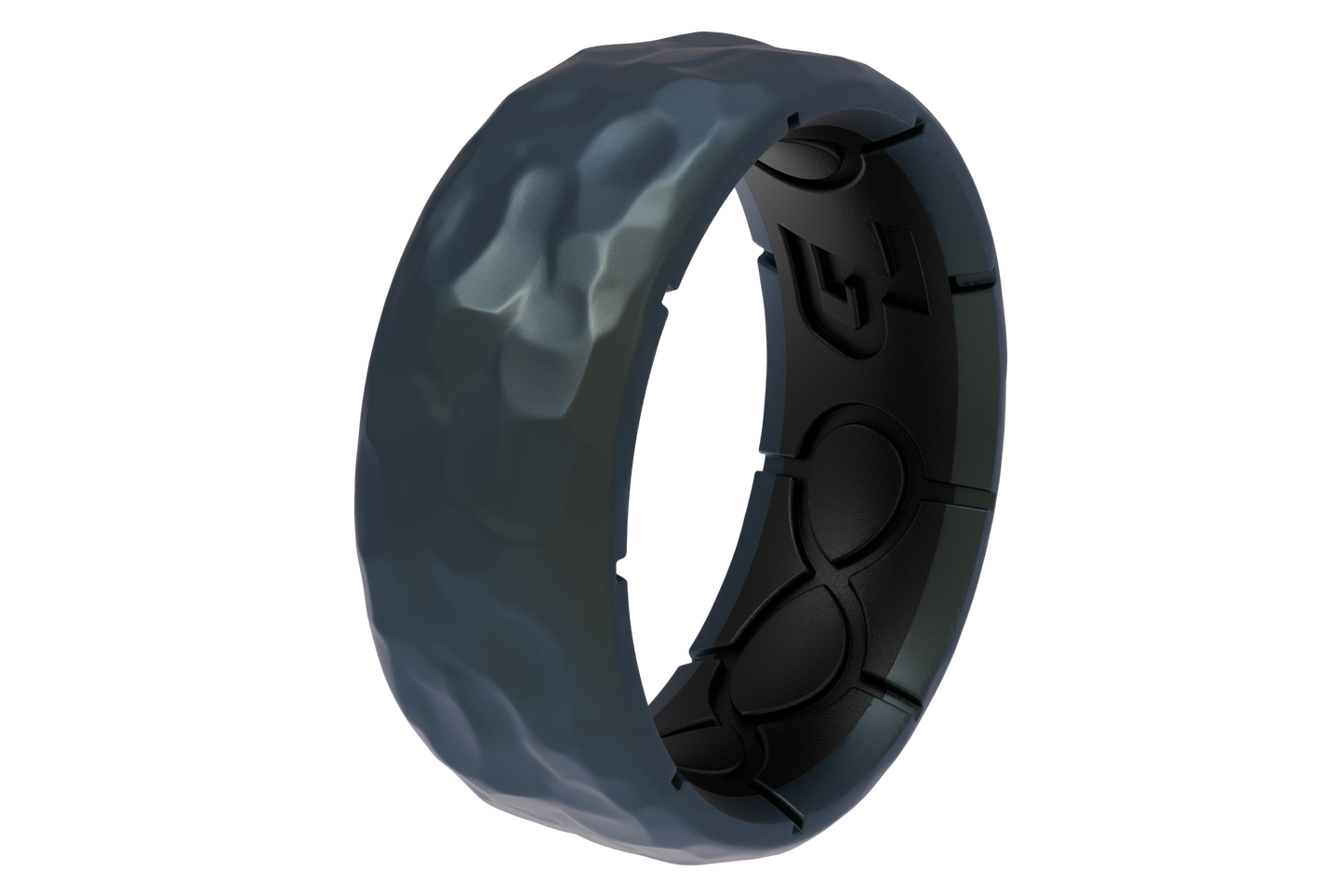 Zeus Hammered Deep Cobalt Ring