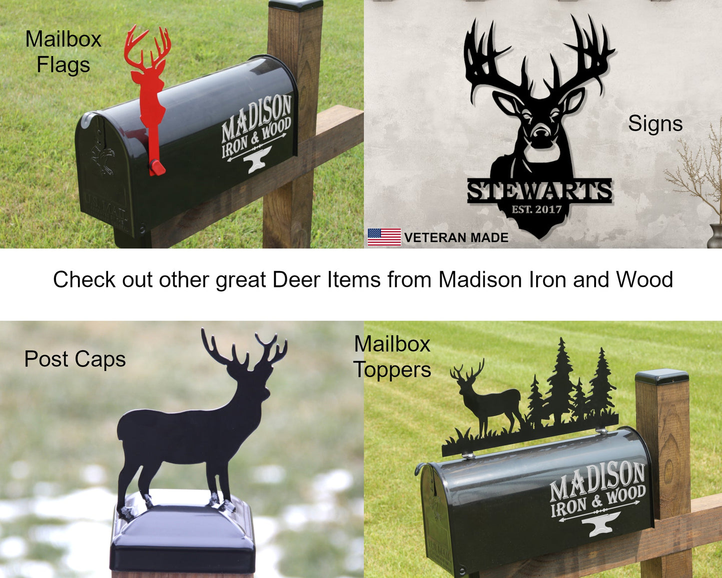 Deer Head Personalized Metal Sign