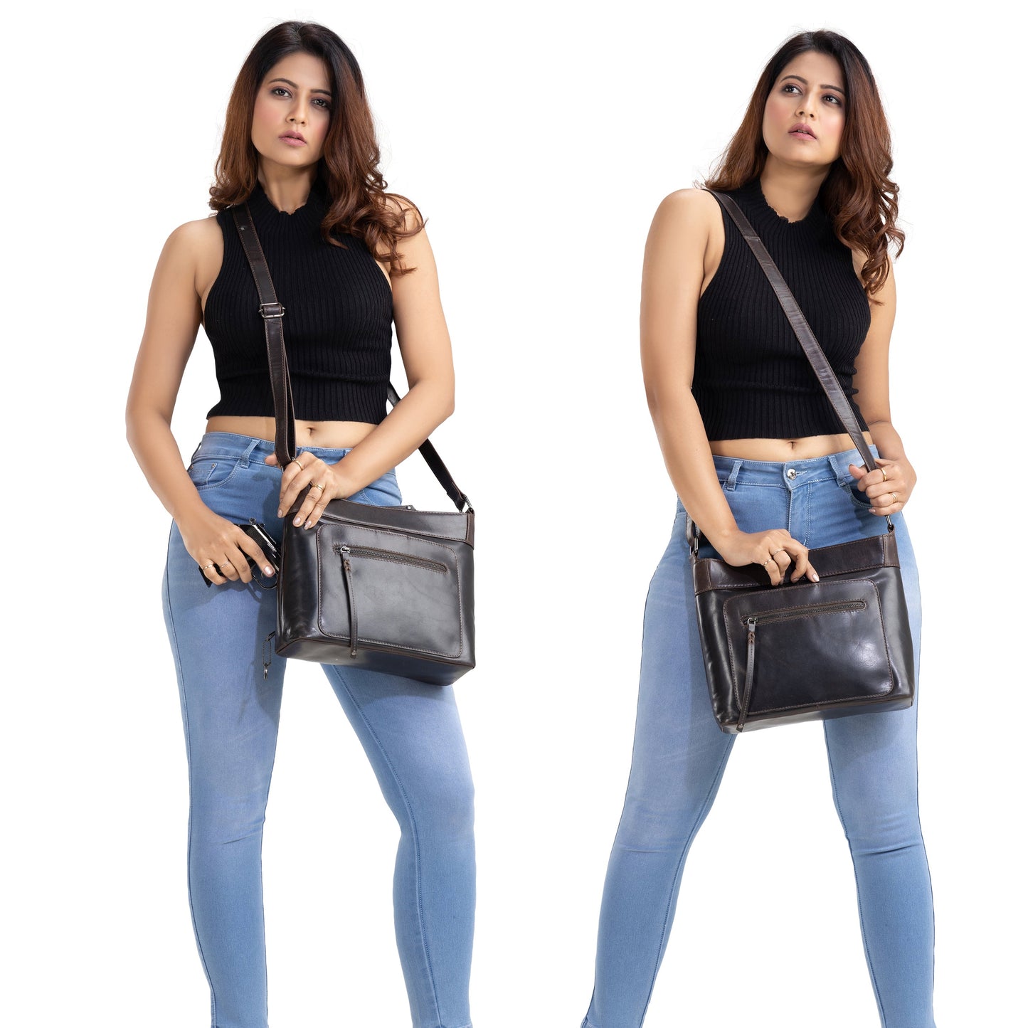 Concealed Carry Delaney Leather Crossbody by Lady Conceal