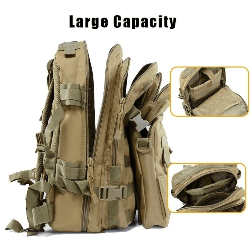 3-in-1 Tactical Backpack Waterproof for Outdoor Trekking Fishing Hiking Camping