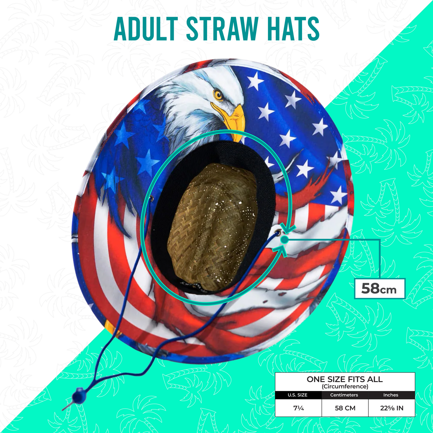 Patriot Bald Eagle Straw Hat