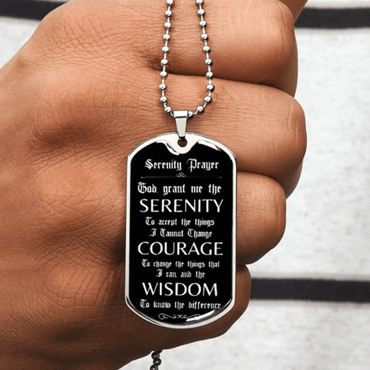 Custom Recovery Dog Tag | Inspiring Sobriety | Serenity Prayer