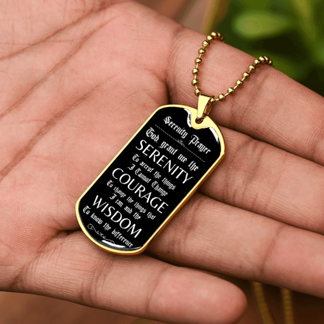 Custom Recovery Dog Tag | Inspiring Sobriety | Serenity Prayer