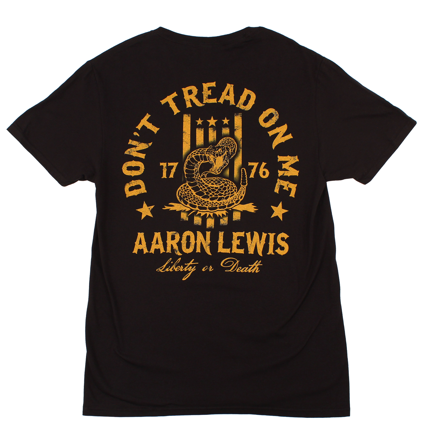 Aaron Lewis Don't Tread On Me Tee (Black/Gold)