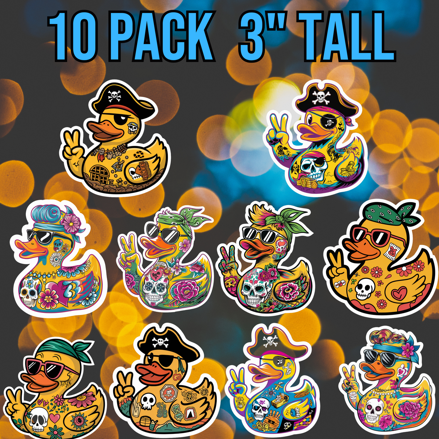 Tatted Duck 10 Pack Stickers