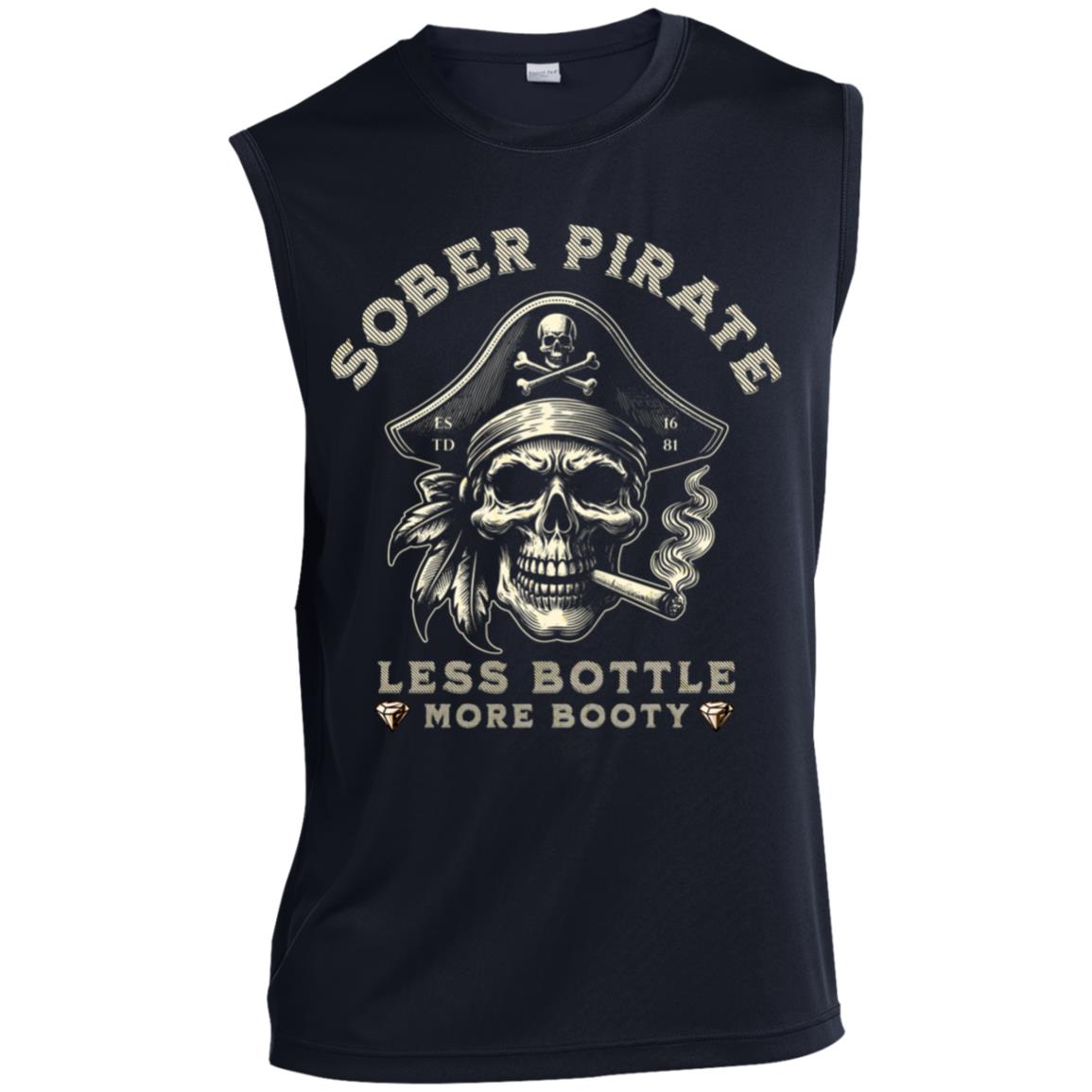 Custom Mens Recovery Tank | Inspiring Sobriety |  Sober Pirate - Less Bottle More Booty