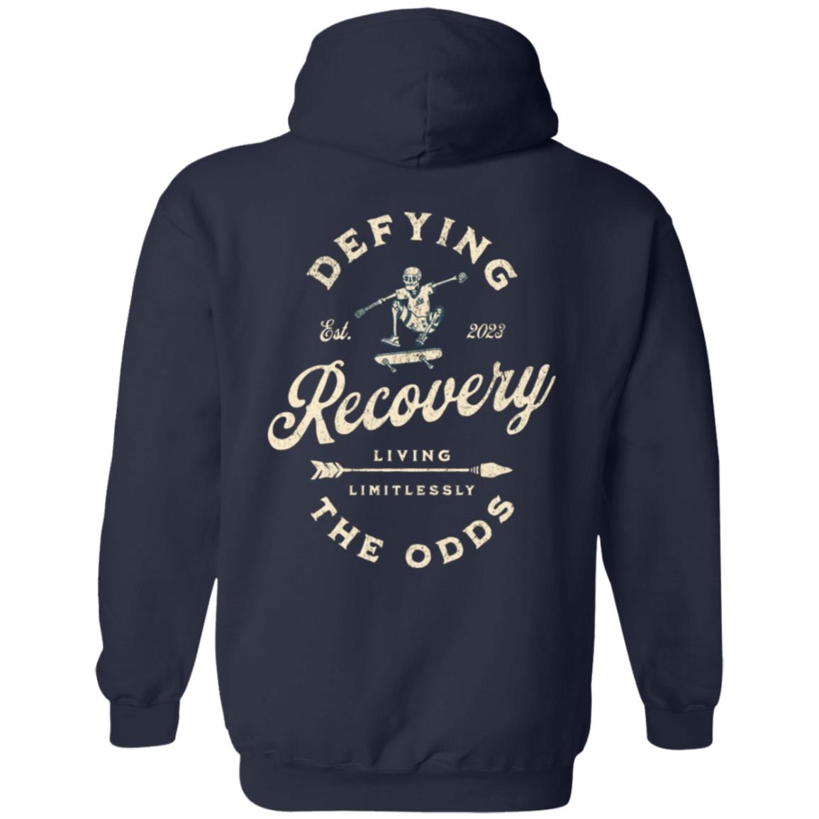 Custom Recovery Zip Hoodie  | Inspiring Sobriety |  Recovery - Defying The Odds