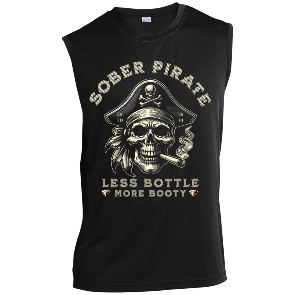 Custom Mens Recovery Tank | Inspiring Sobriety |  Sober Pirate - Less Bottle More Booty