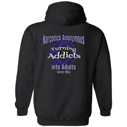 NA Recovery Unisex Zip Hoodie  | Inspiring Sobriety |  Turning Addicts Into Adults Since 1953