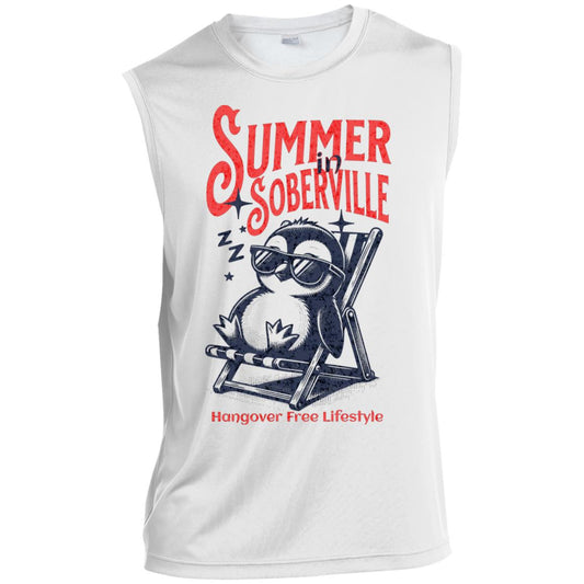 Mens Recovery Tank | Inspiring Sobriety |  Summer in Soberville Penguin