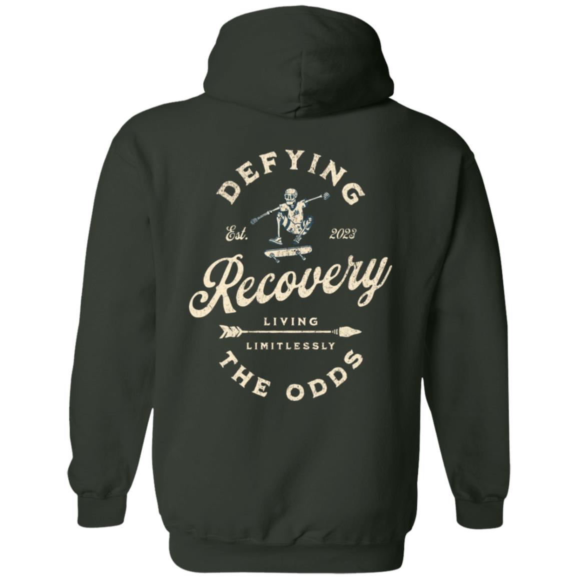 Custom Recovery Zip Hoodie  | Inspiring Sobriety |  Recovery - Defying The Odds