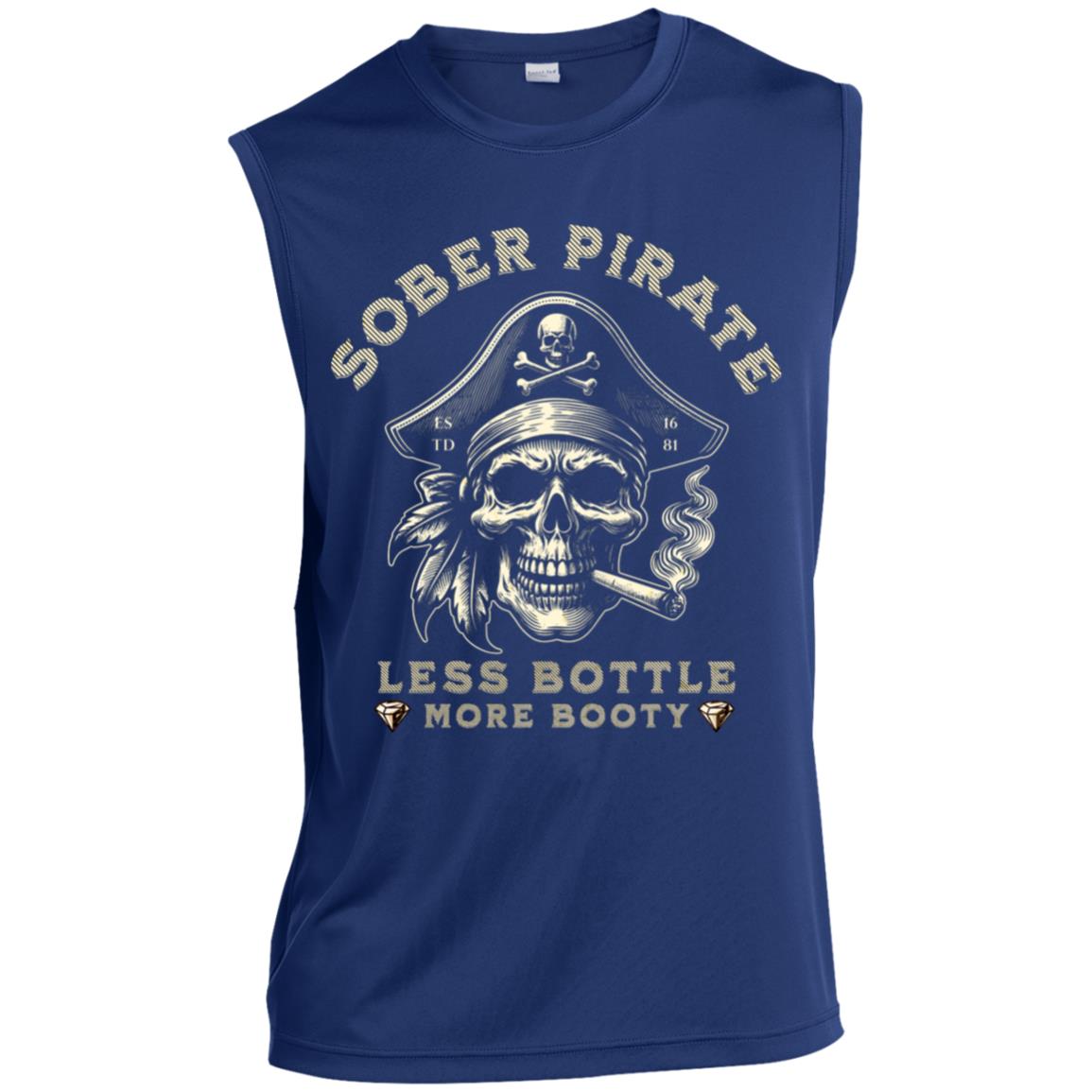 Custom Mens Recovery Tank | Inspiring Sobriety |  Sober Pirate - Less Bottle More Booty