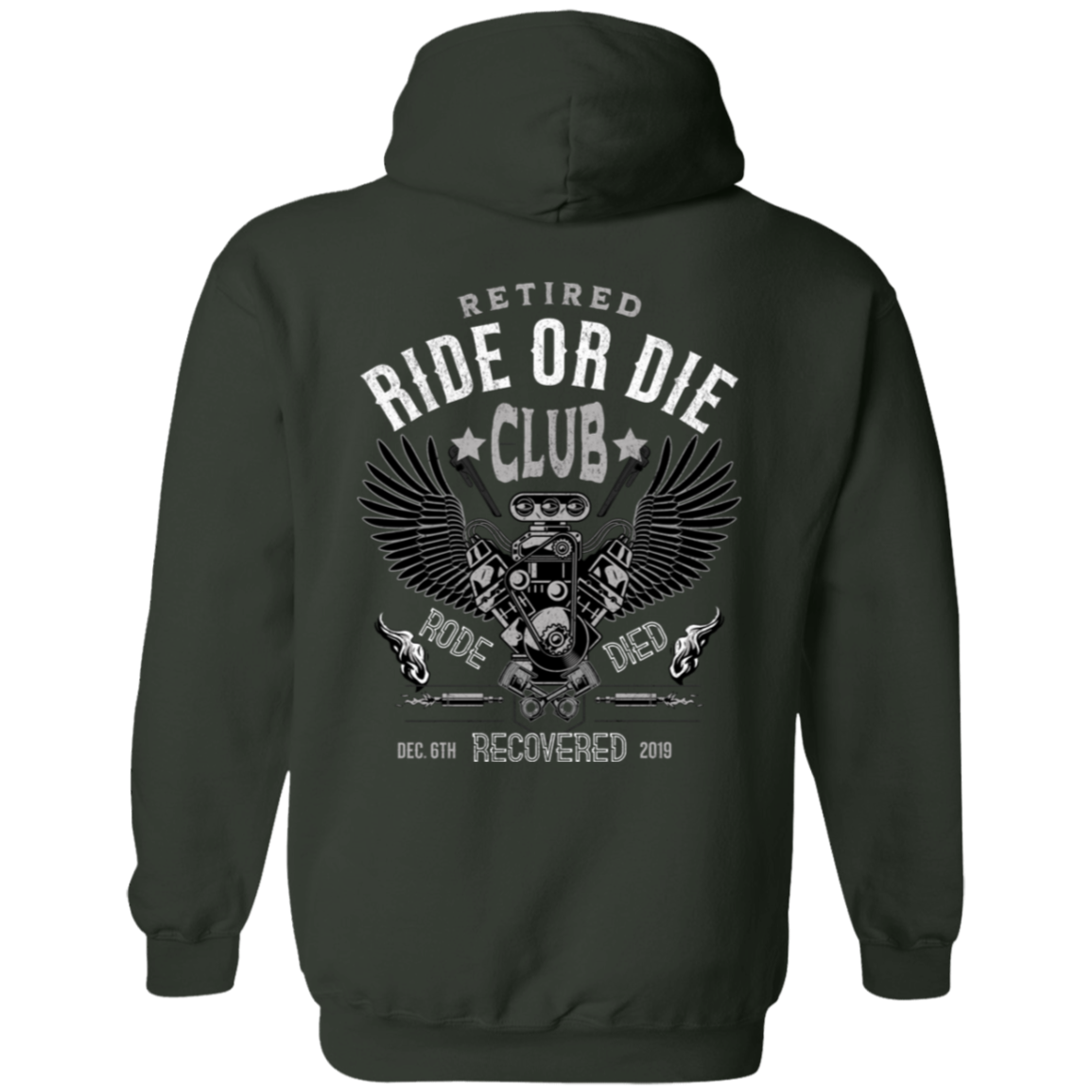 Custom Recovery Zip Hoodie  | Inspiring Sobriety |  Retired Ride or Die Club