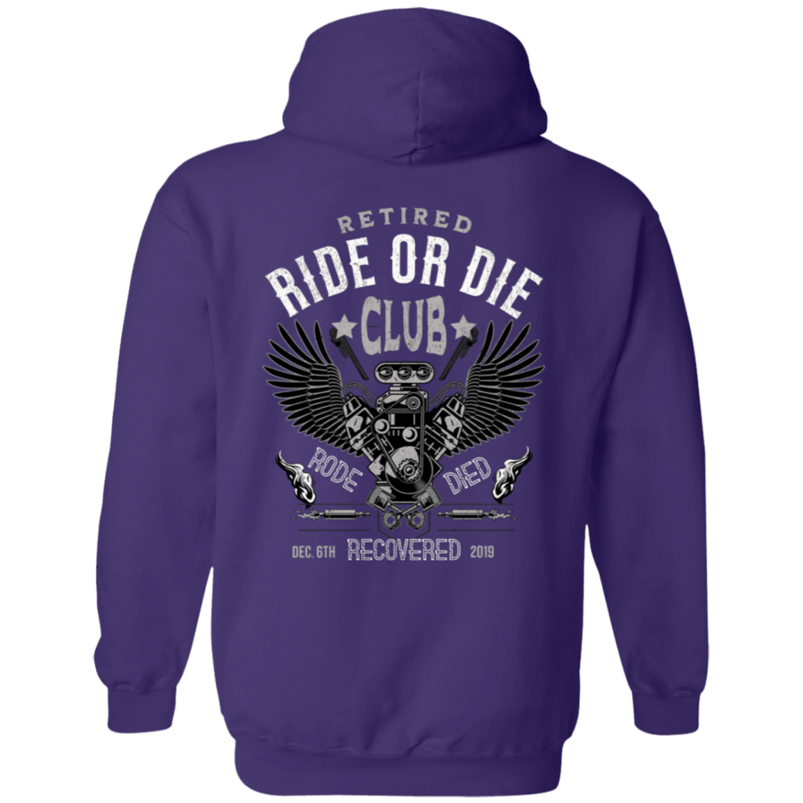 Custom Recovery Zip Hoodie  | Inspiring Sobriety |  Retired Ride or Die Club