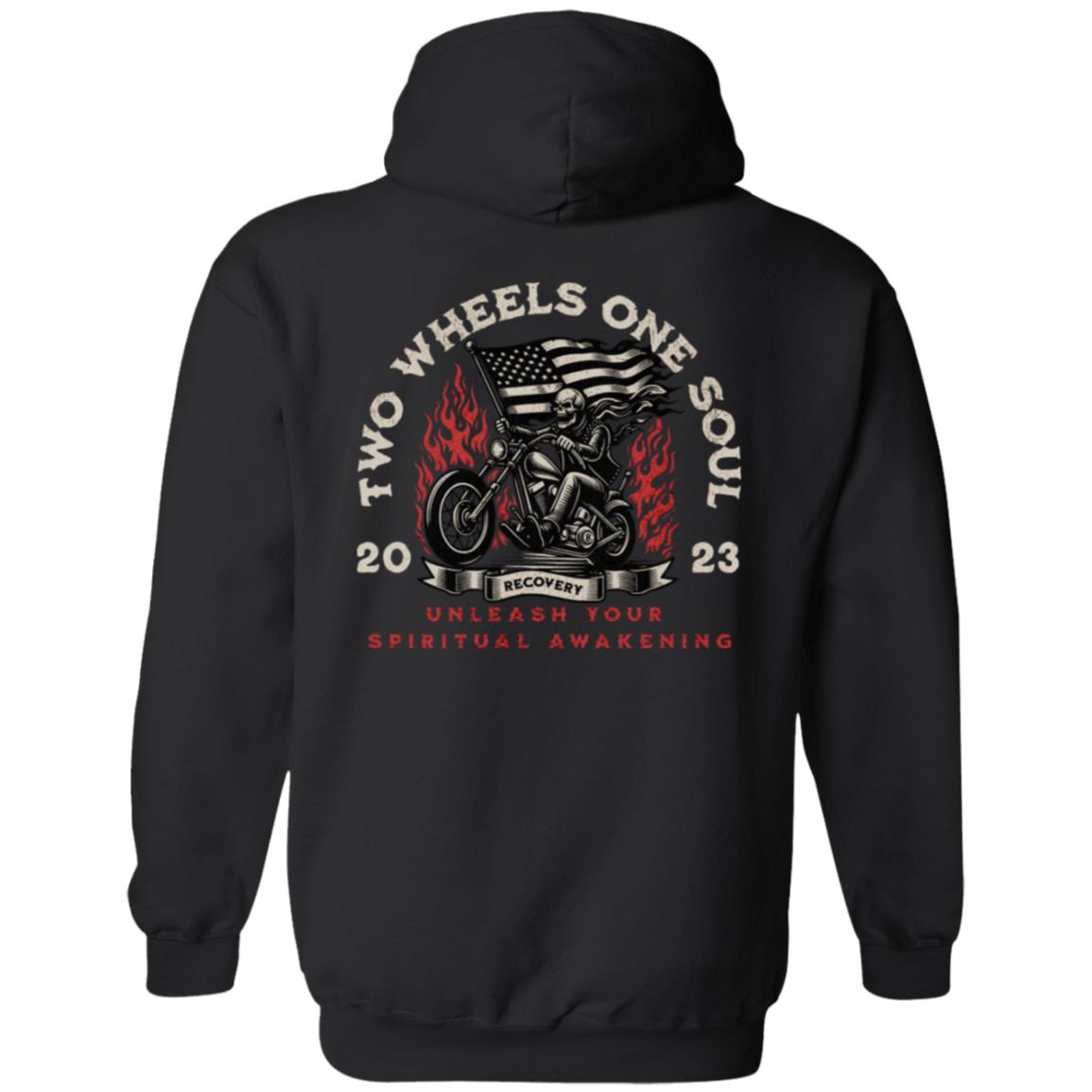 Custom Recovery Zip Hoodie | Inspiring Sobriety |  Two Wheels,  One Soul