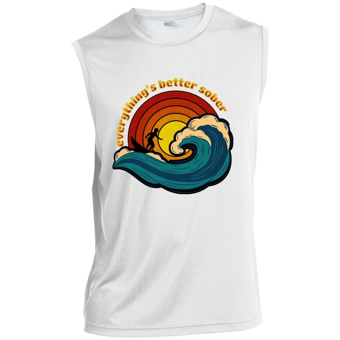 Mens Recovery Tank | Inspiring Sobriety |  Sober Surfer Sunset