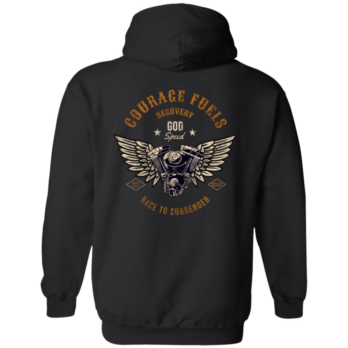 Custom Recovery Zip Hoodie | Inspiring Sobriety |  Courage Fuels Recovery