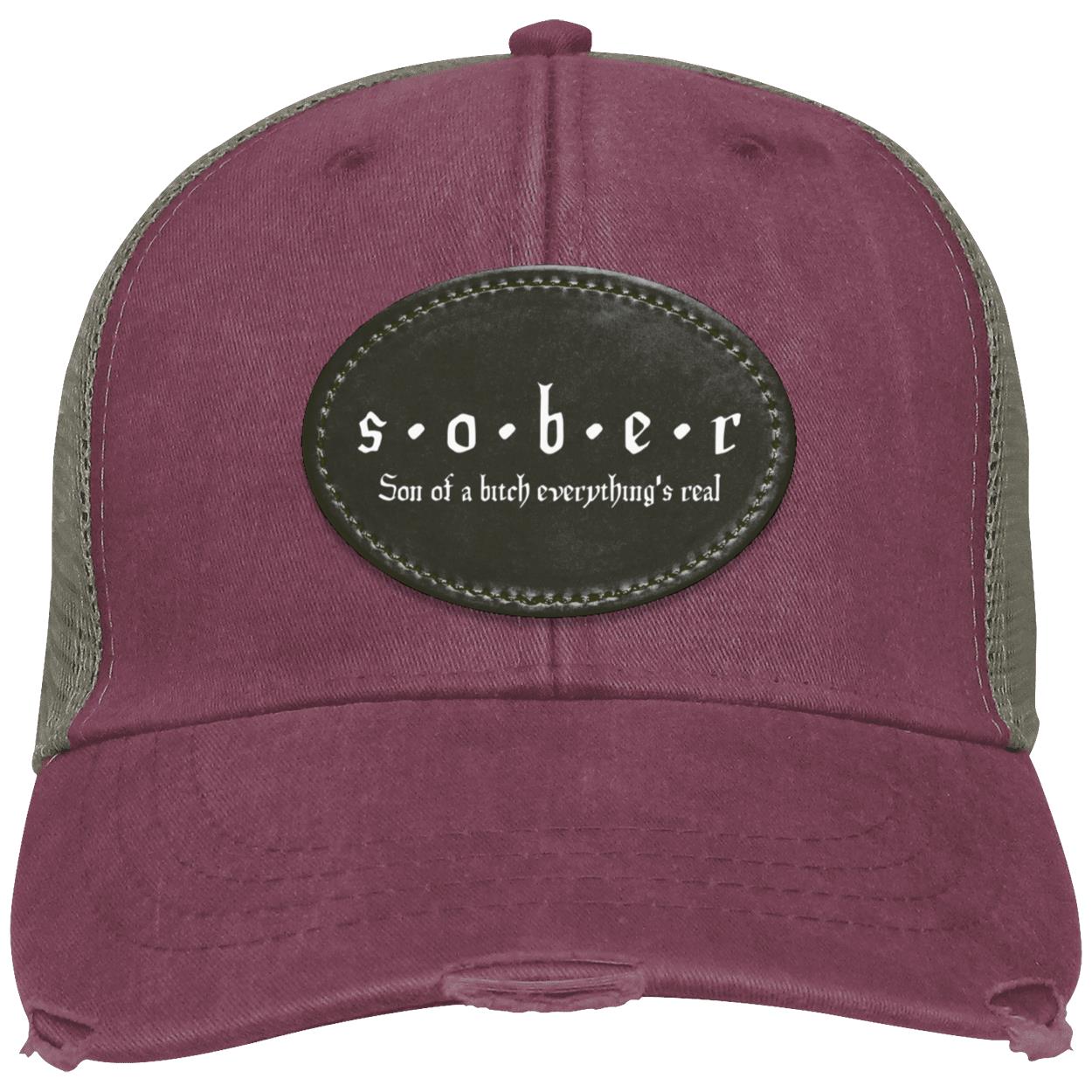 Recovery Distressed Hat | Inspiring Sobriety |  S.O.B.E.R.