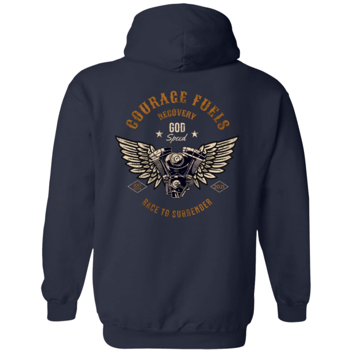 Custom Recovery Zip Hoodie | Inspiring Sobriety |  Courage Fuels Recovery