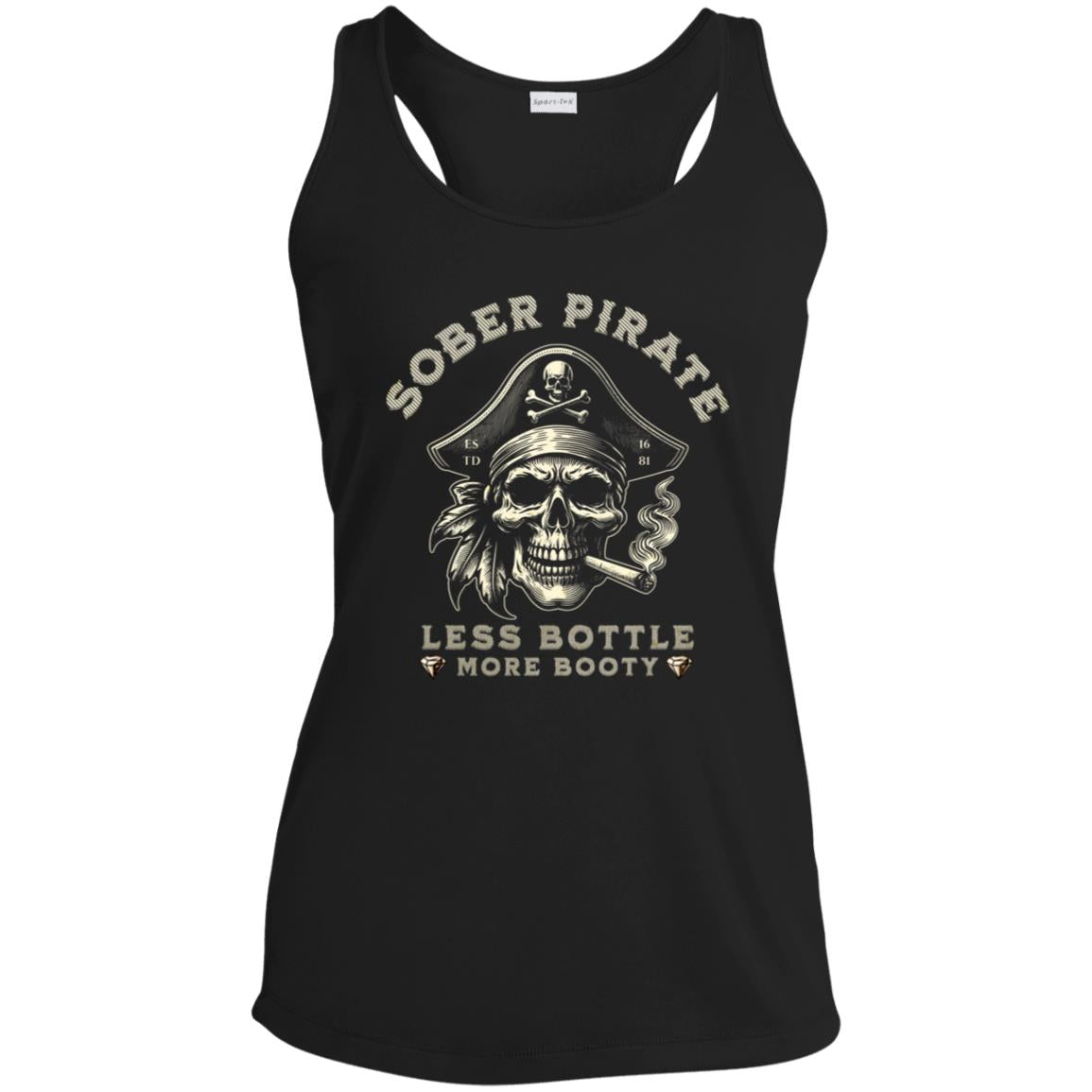 Custom Womens Recovery Tank | Inspiring Sobriety |  Sober Pirate - Less Bottle More Booty