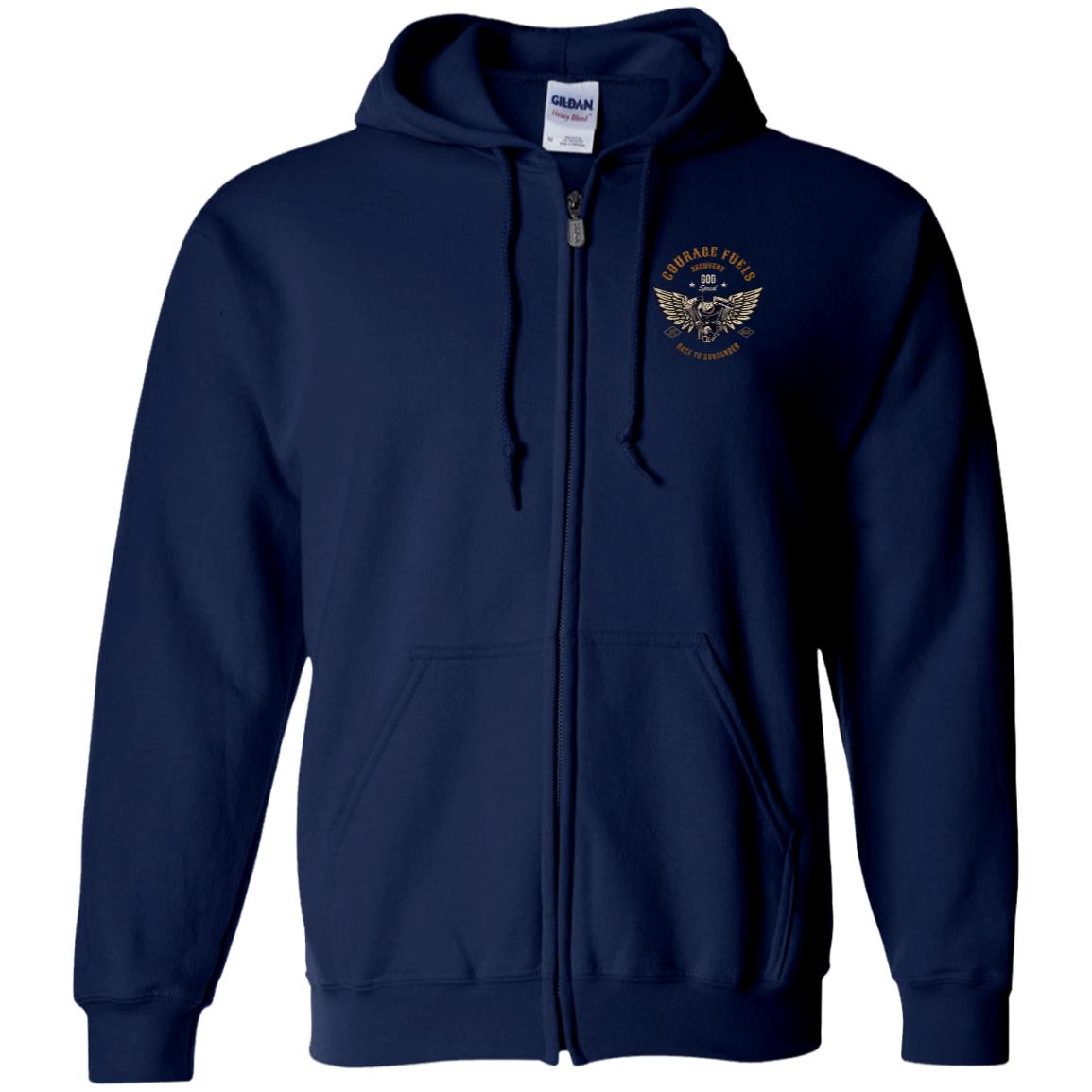 Custom Recovery Zip Hoodie | Inspiring Sobriety |  Courage Fuels Recovery