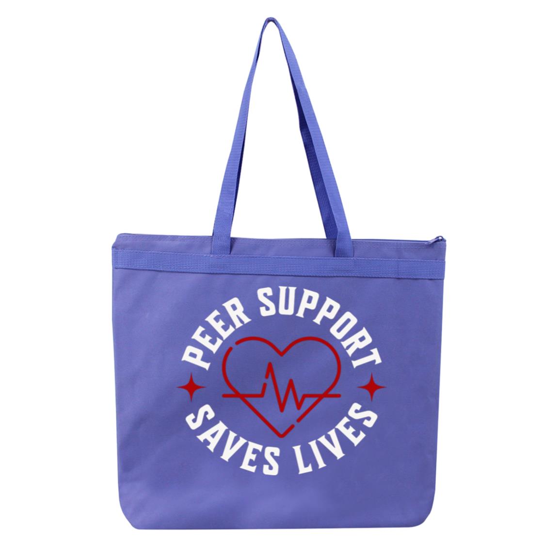 Recovery Tote Bag | Inspiring Sobriety | Peer Support Saves Lives