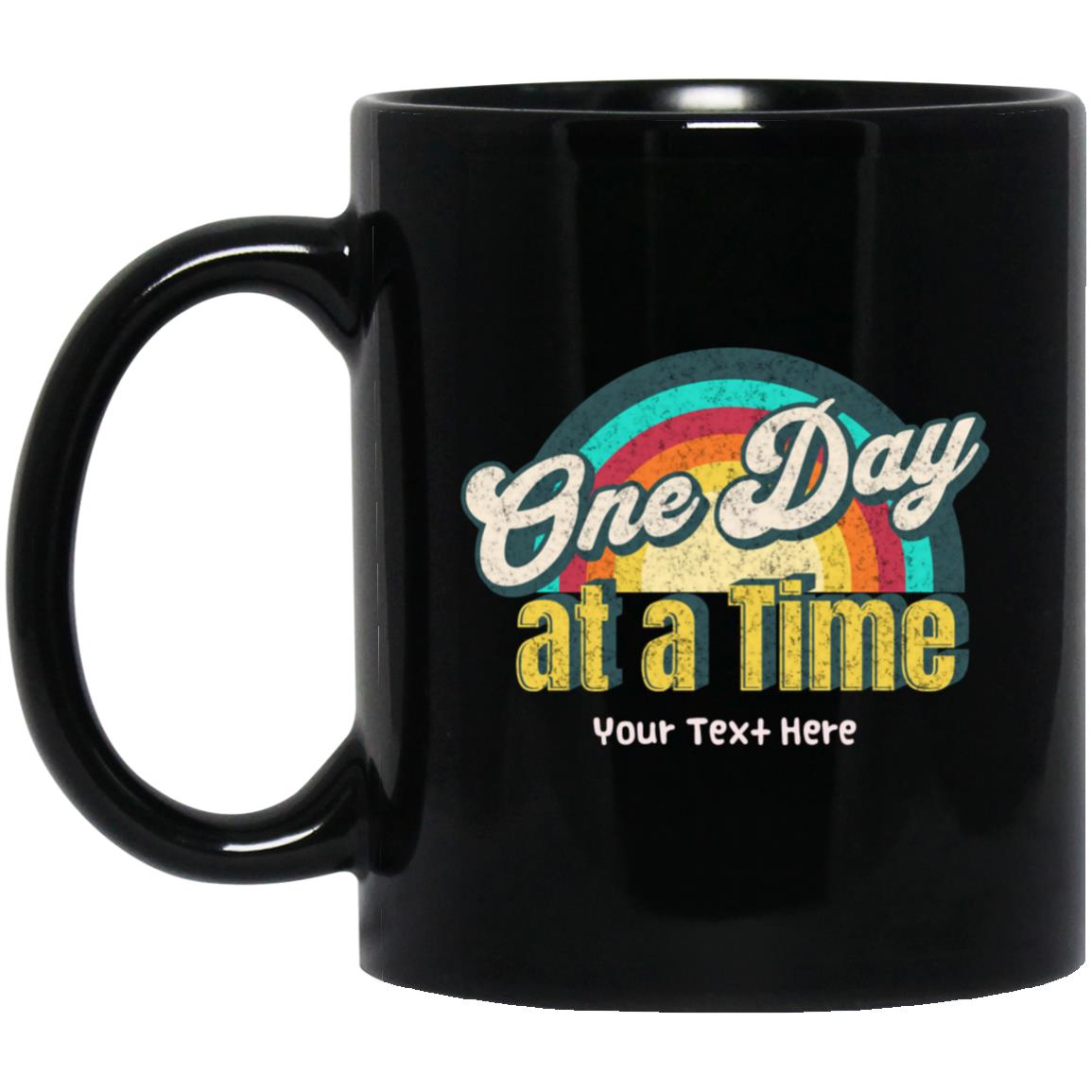 Custom Recovery Mug | Inspiring Sobriety | One Day at a Time Rainbow