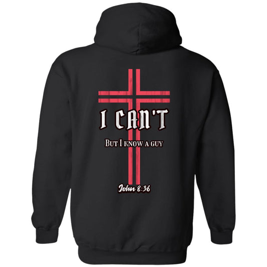 Christian Cross Zip Hoodie | Inspiring Sobriety | I Can't But I Know a Guy - John 8:36