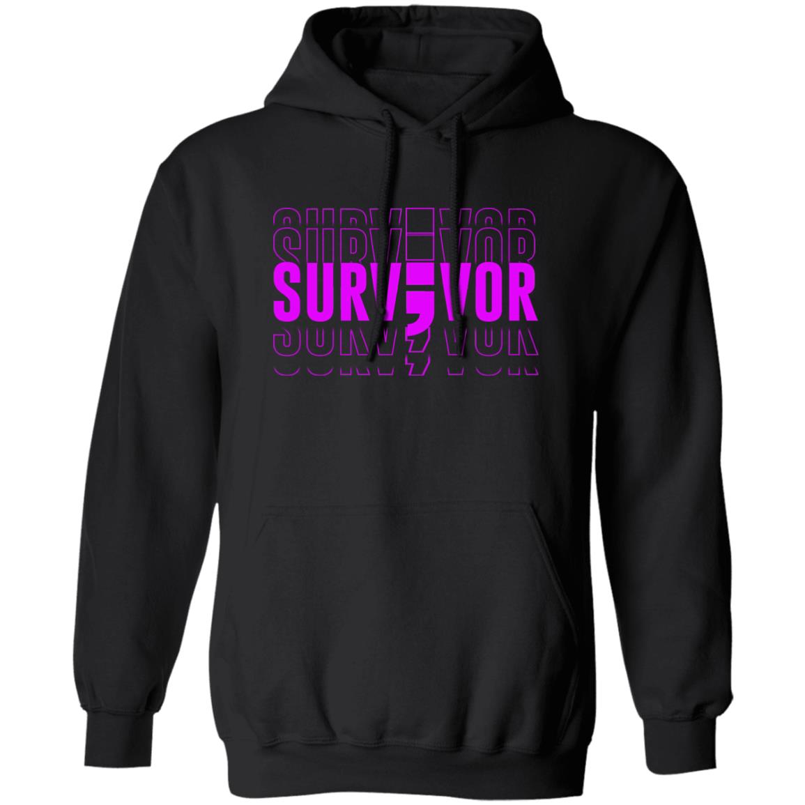 Addiction Recovery Unisex Hoodie | Inspiring Sobriety | Survivor; Semi-Colon