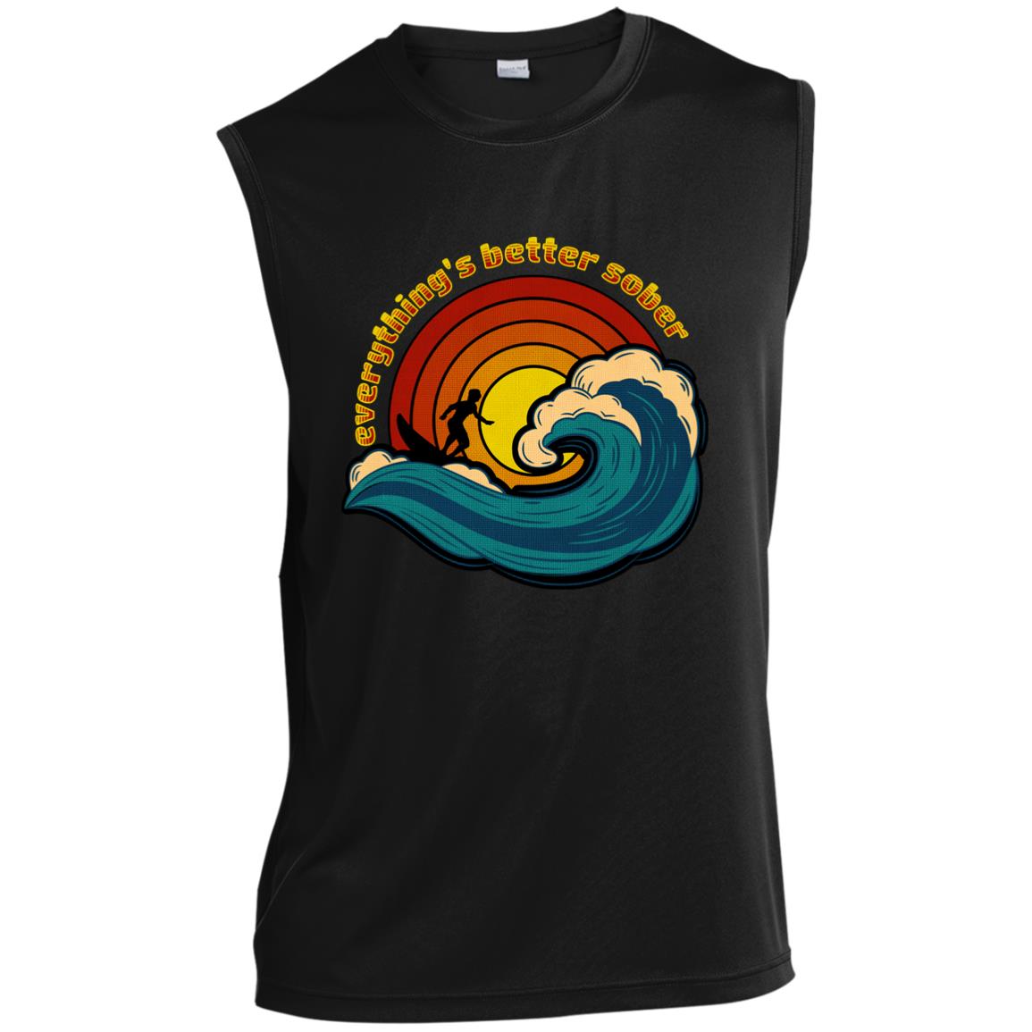 Mens Recovery Tank | Inspiring Sobriety |  Sober Surfer Sunset