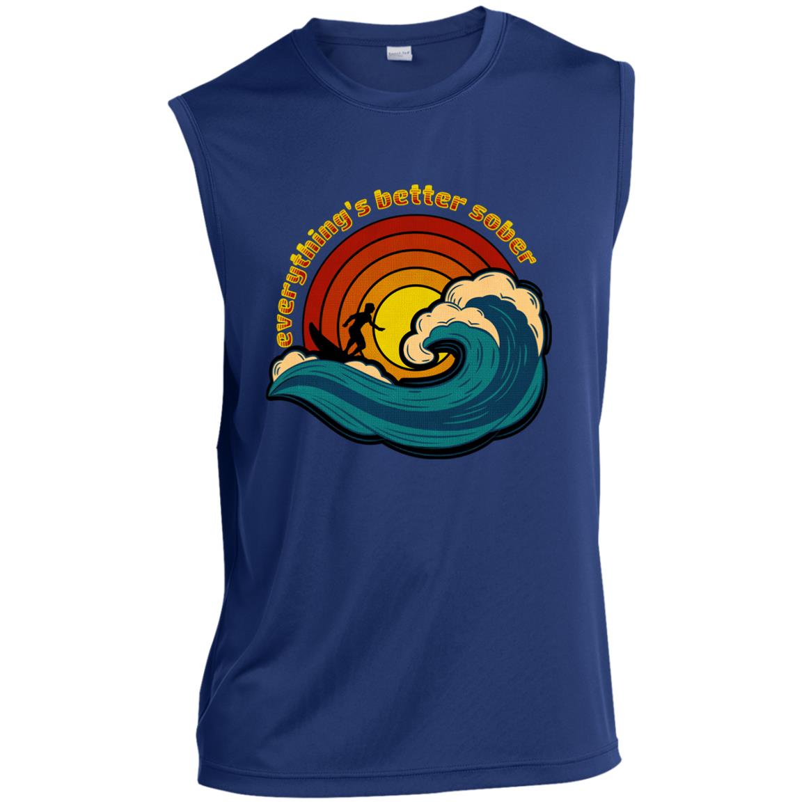 Mens Recovery Tank | Inspiring Sobriety |  Sober Surfer Sunset