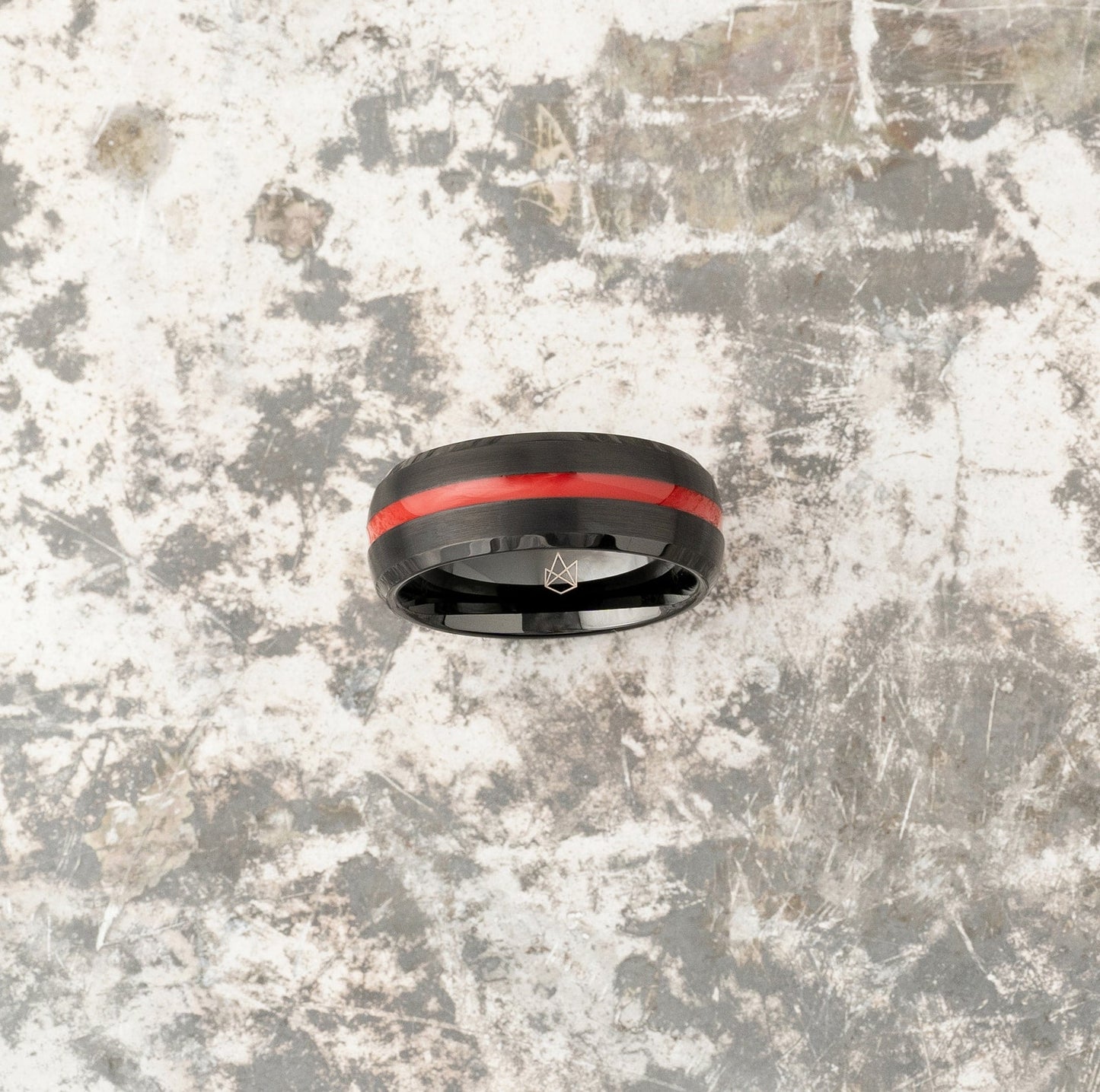 Black Tungsten Ring Red Infinity