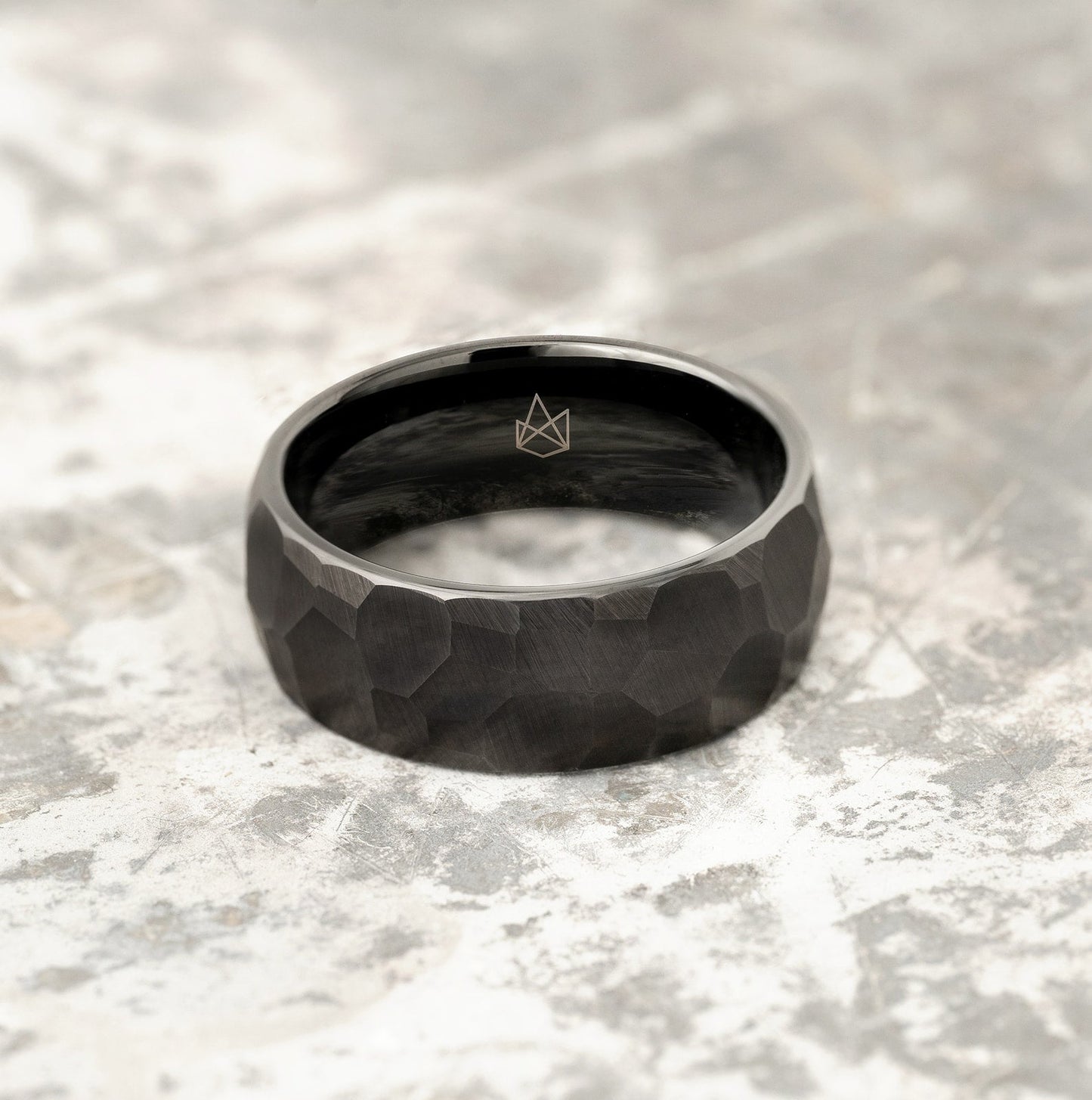 Faceted Black Tungsten Ring