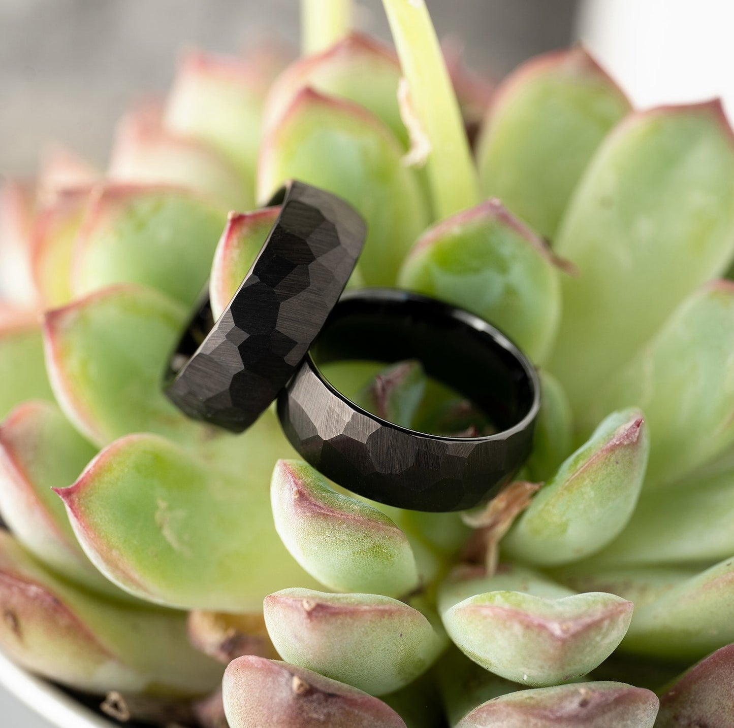 Faceted Black Tungsten Ring