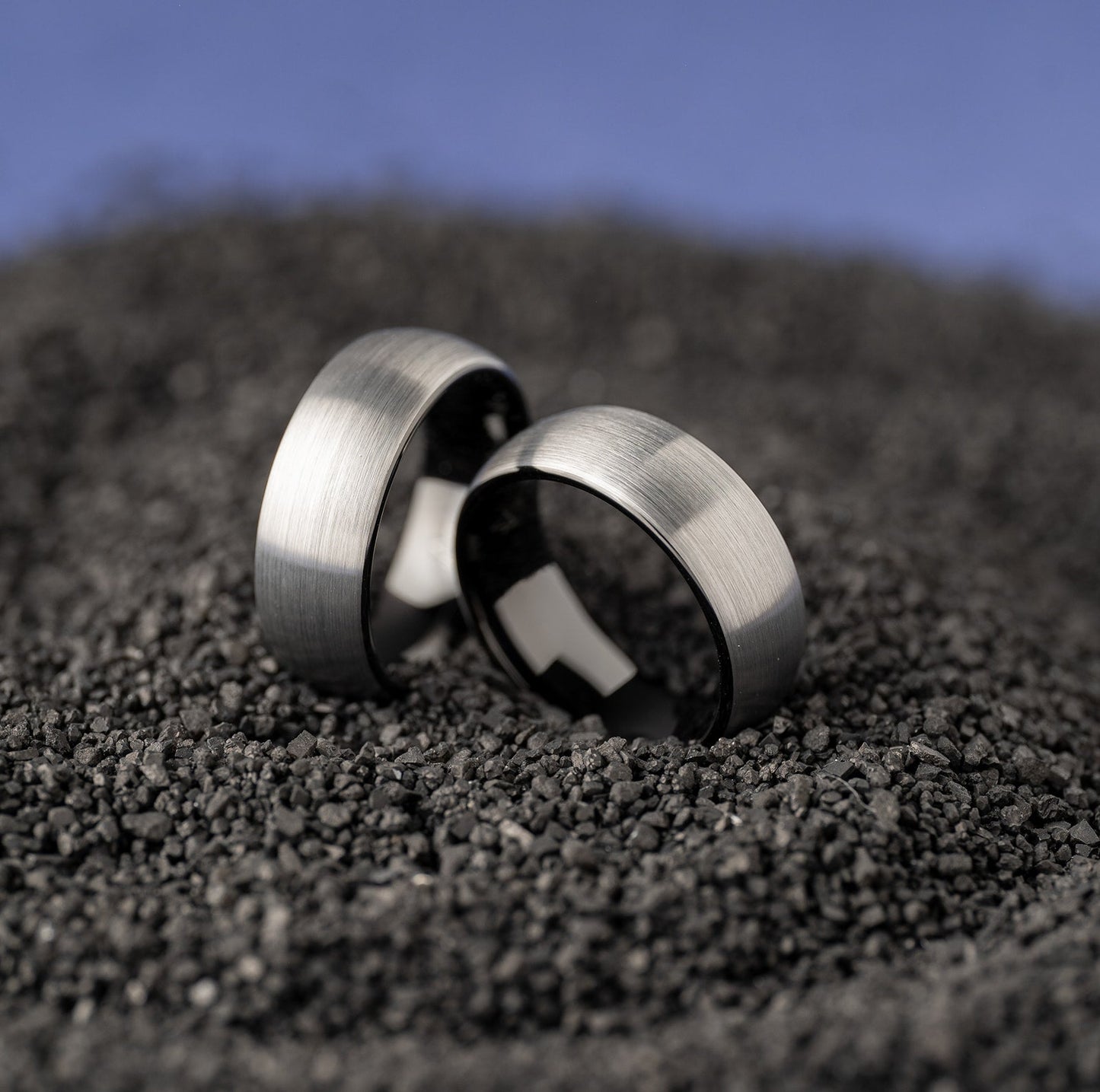 Silver Tungsten Ring - Black EMBR