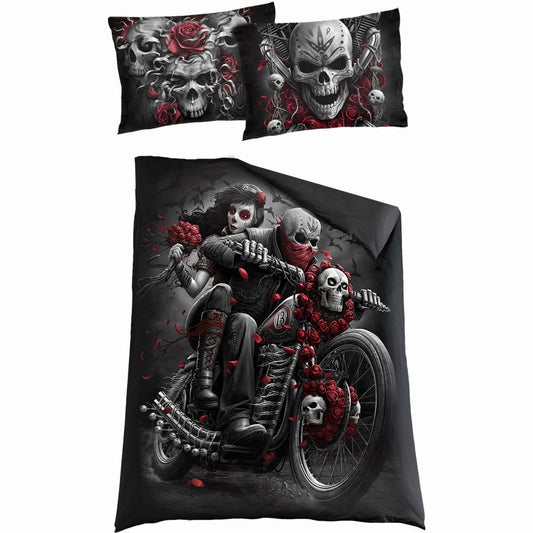 SKULLS N' ROSES - Single Duvet Cover + UK And EU Pillow case