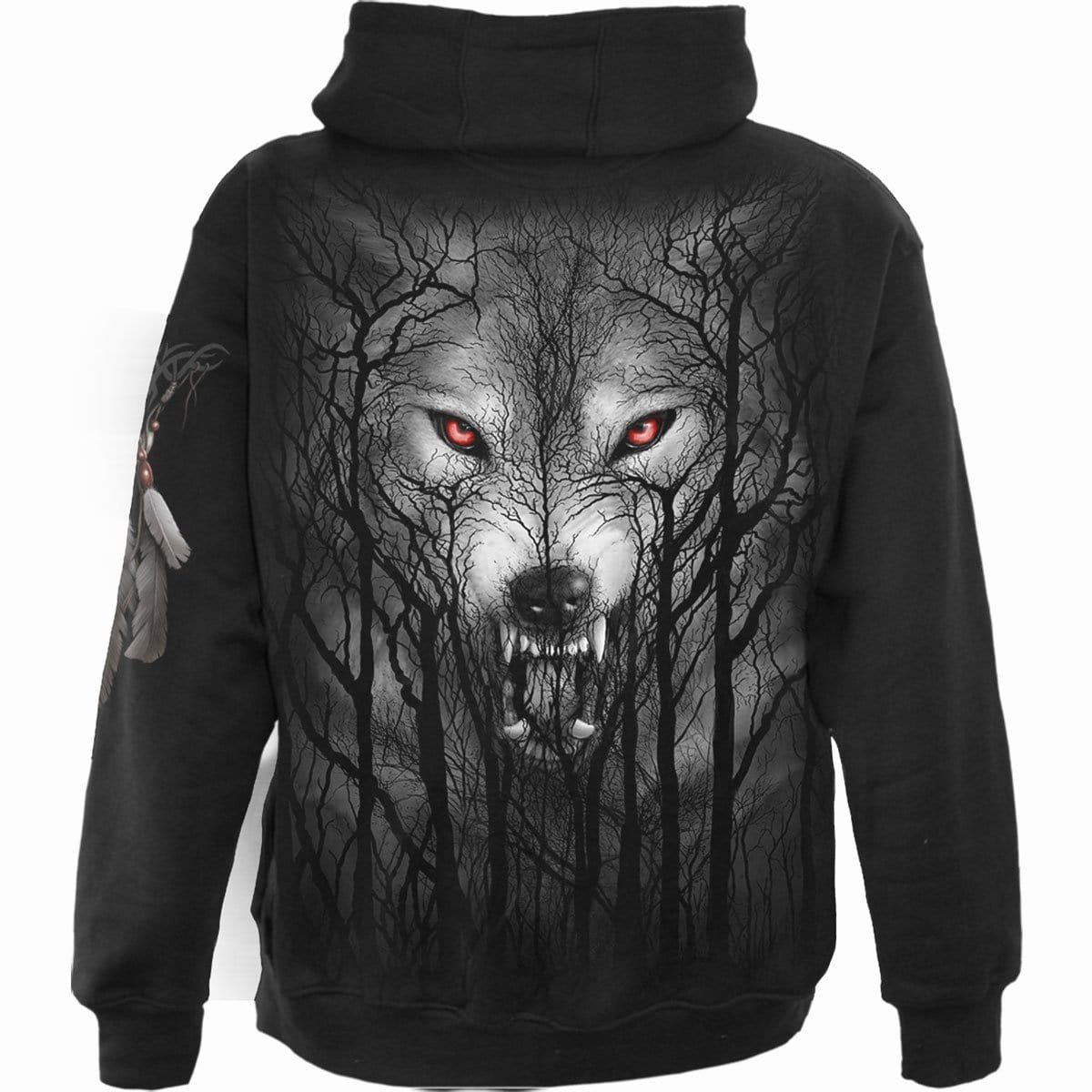 FOREST WOLF - Full Zip Hoody Black