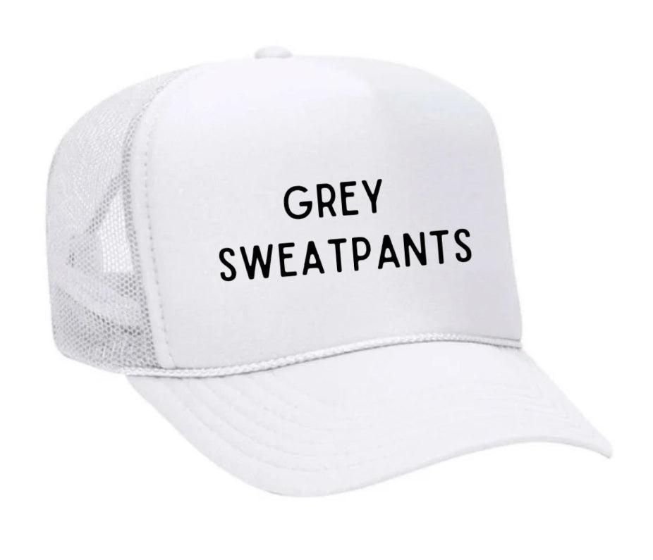 Grey Sweatpants Trucker Hat