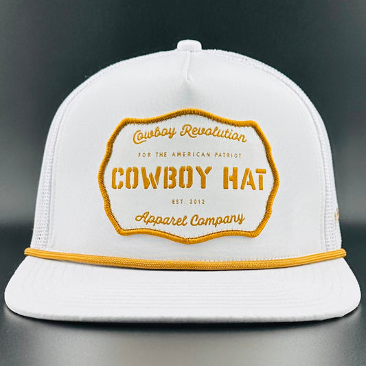 “Cowboy Hat” Cowboy Revolution White Trucker Patch Hat