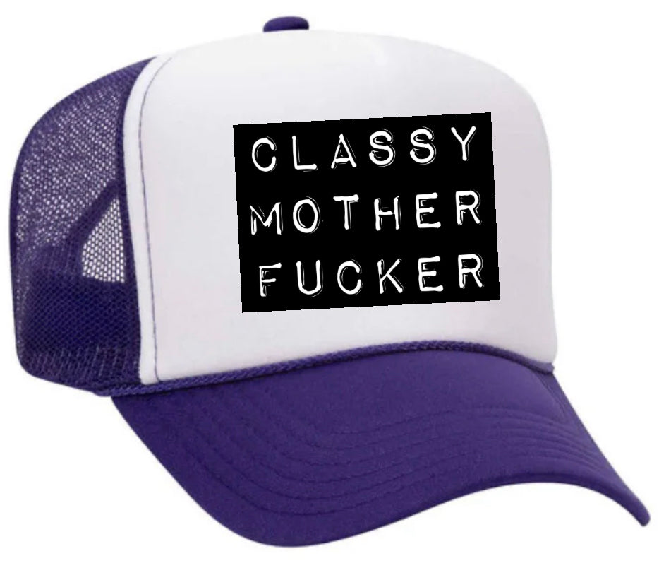 Classy Mother Fucker Block Trucker Hat