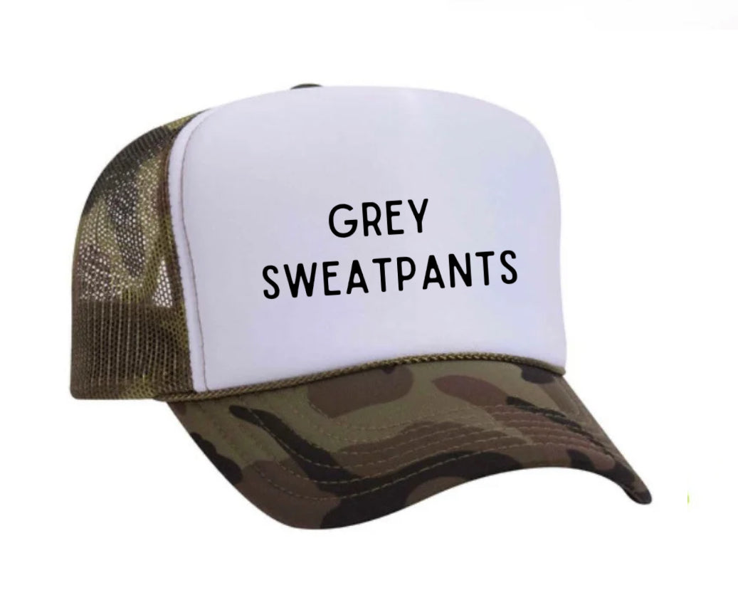 Grey Sweatpants Trucker Hat