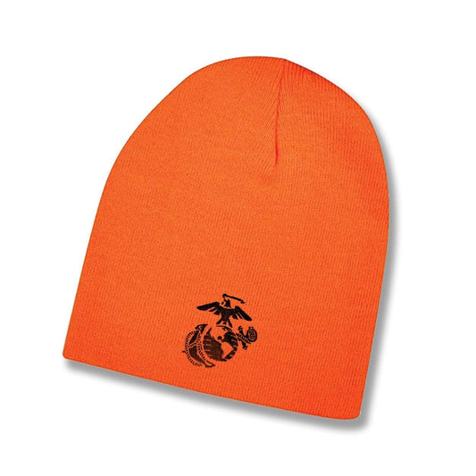 Hunter Orange Eagle Globe & Anchor Beanie